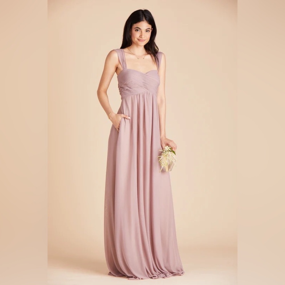 WEDDING GUEST MAXI DRESS CONVERTIBLE MAUVE Birdy Grey MARIA + POCKETS + SLIT - Picture 2 of 16